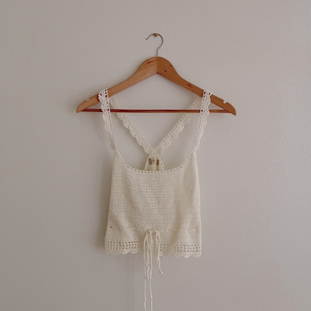 Altar’d State Crochet Crop Tank Top Ivory - Picture 11 of 11